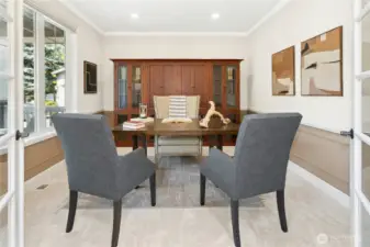 Elegant office space with premium finishes, natural light, and a tranquil atmosphere to inspire productivity.