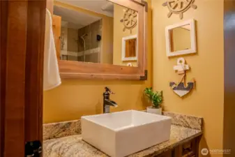 Three quarter guest bath!