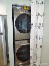 New washer and dryer in the Kitchen closet.