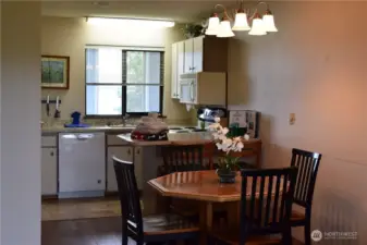 View from living room to dining/kitchen.