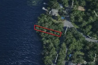 Overhead view with approximate boundaries in red.