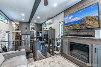 Living Room with Fireplace Incert