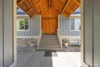 The welcoming front entry is so inviting.