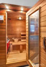 Sauna in garage, stay with home.