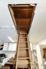 The pull-down stair in the Garage leads to additional attic storage.