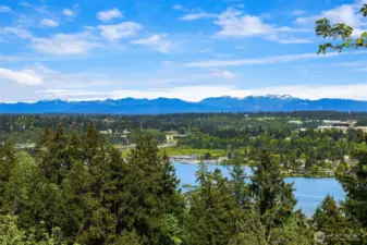 The view never disappoints--look out on the lake, mountains, and even Glacier Peak on a clear day.