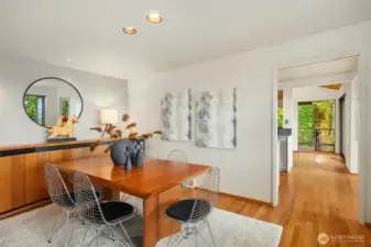 A built-in buffet with pull-out shelving makes the dining room an entertainer's dream.