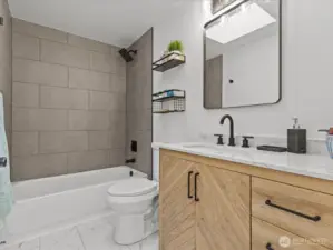 Updated, full bath upstairs.
