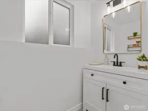 3/4 bath downstairs.