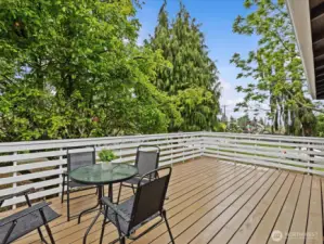 Spacious deck off the dining room.