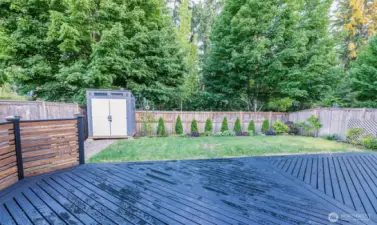 Fully fenced backyard