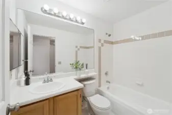 Virtually staged - main bath - upper floor