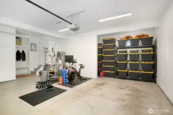 two car garage with storage