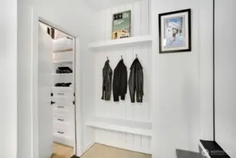 garage storage closet and hooks