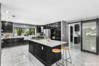 Large kitchen with dining space