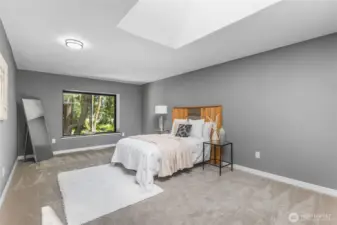 Secondary bed with skylight