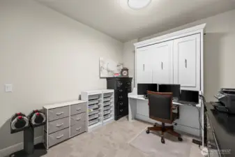 Second bedroom with murphy bed makes for the perfect guest suite, office space and/or home gym