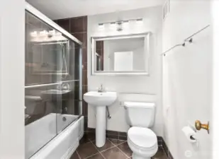 Updated Full Bathroom that still nods to the Vintage Era