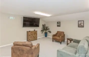 Relax and connect in the cozy community sitting area