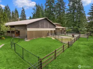 Paddocks are fenced separately with gates.