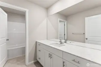 Quartz countertops are included