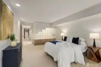 Primary includes a private attached bath and walk-in closet.