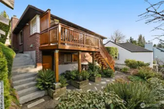 A view of the deck from the garden