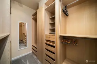 Primary Bedroom Expansive Custom Closet