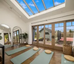 Yoga in the sun room