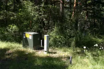 Power at the property corner on Sunlight Cove Road