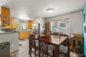 Dining room open to kitchen.