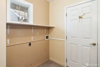 Utility area off garage