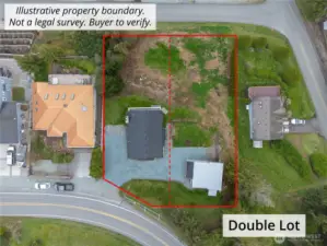 rare double platted street to street lot in Rocky Point