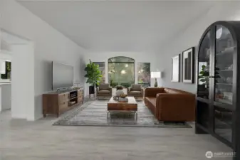 Living room- virtually staged