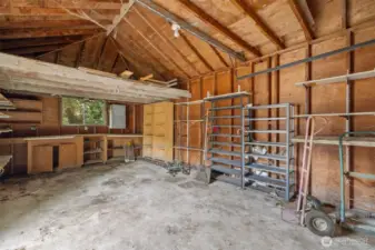 Spacious detached garage.