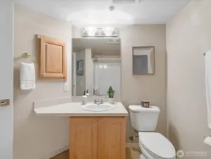 Full Bath for Guests Right Across the Hall from Guest Room