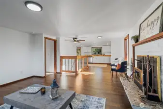 View from Living Room Towards Open Concept Kitchen