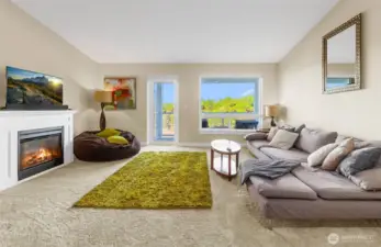 Vaulted ceiling gives great volume to the room