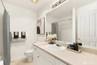 Upper level offers full hall bath.