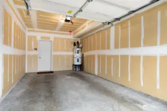 One car garage with storage.