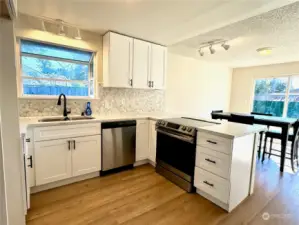 Kitchen and view of dining room