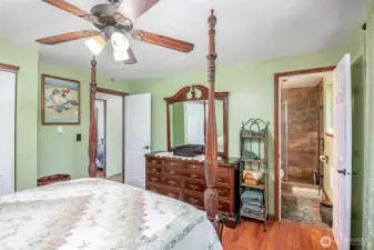 Primary Bedroom Angle To The Bathroom And Hallway