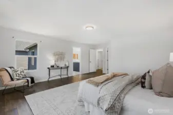 Primary suite, looking back to private en-suite.