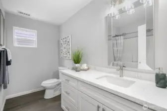 Upper hall bath remodeled in Fall of 2024.