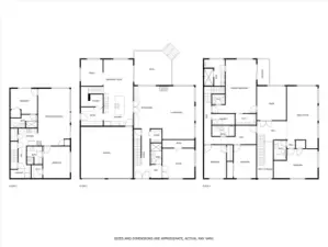 Complete floor plan showing main 2-story home & 2-bedroom apartment walk-out lower level.
