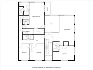 Upstairs layout with 4 bedrooms, media room and 2nd living room.