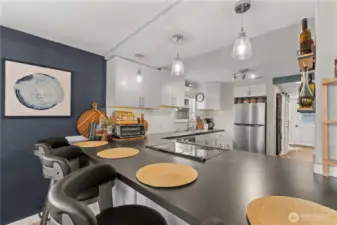 More kitchen!  Ample cabinets.