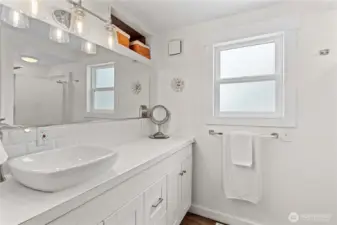 Main level bath has walk in shower