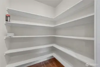 A large walk-in pantry off the kitchen.