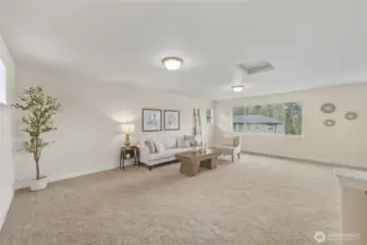 The upper bonus room is massive with so much room!